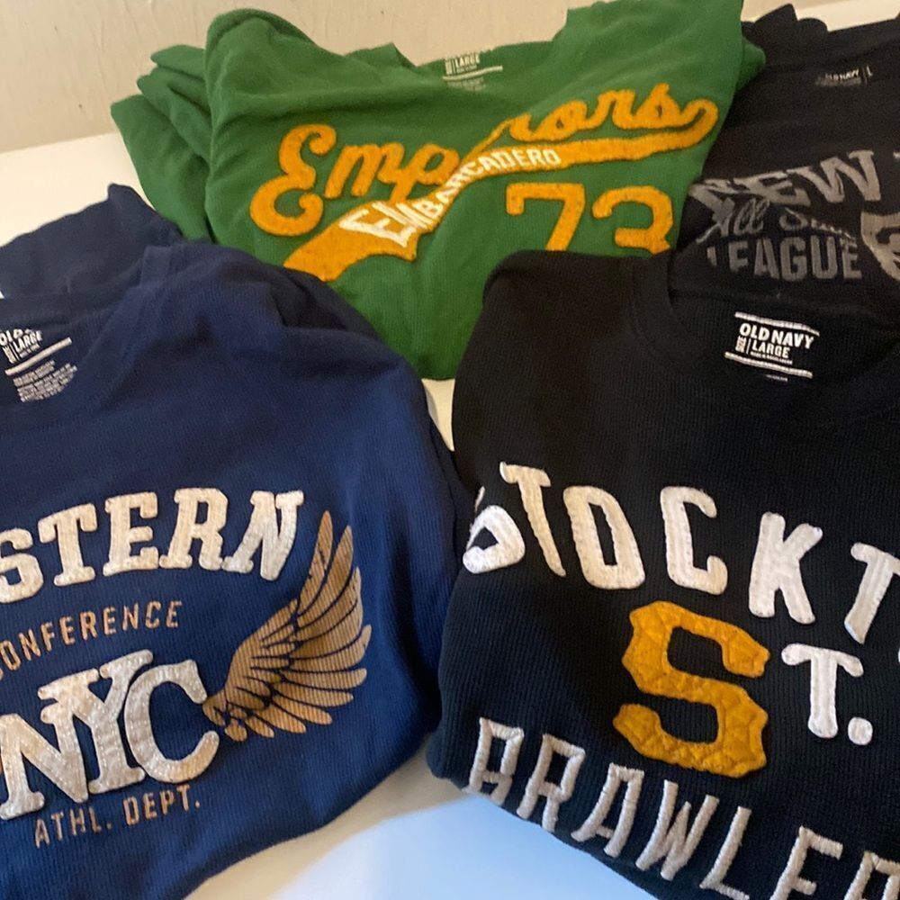 Lot of Men’s Old Navy thick Thermal long sleeved Tees Shirts Large